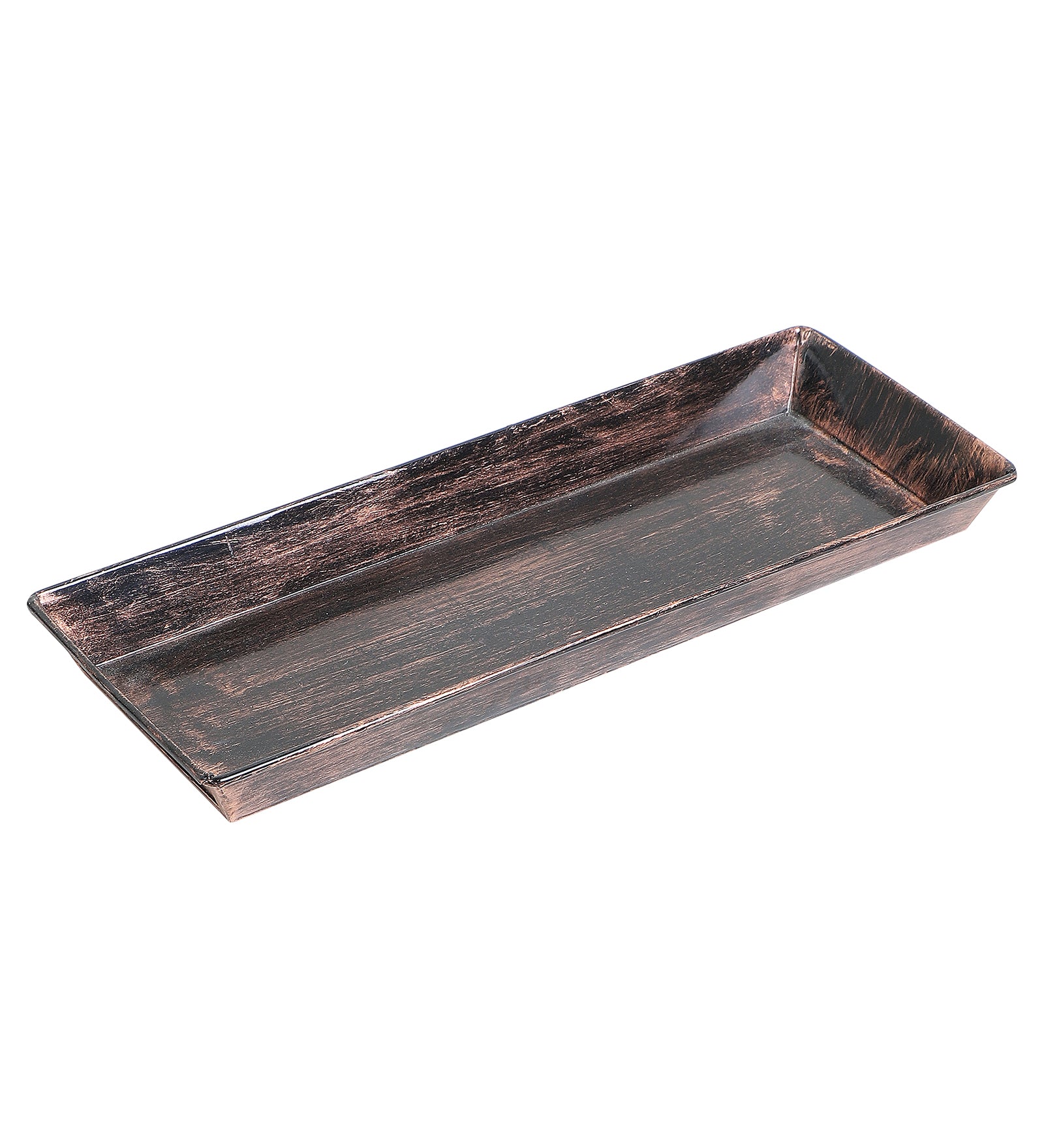 Amaya Decors Copper & Black Metal Table Planters with Tray Set of 4