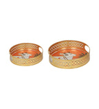 Amaya Decors Orange Cow Tray Set of 2