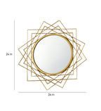 Amaya Decors Cross Lines Wired Wall Miror (24x24 inch)