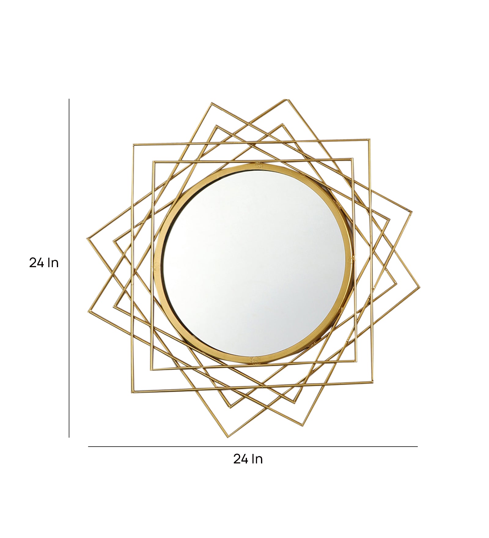 Amaya Decors Cross Lines Wired Wall Miror (24x24 inch)