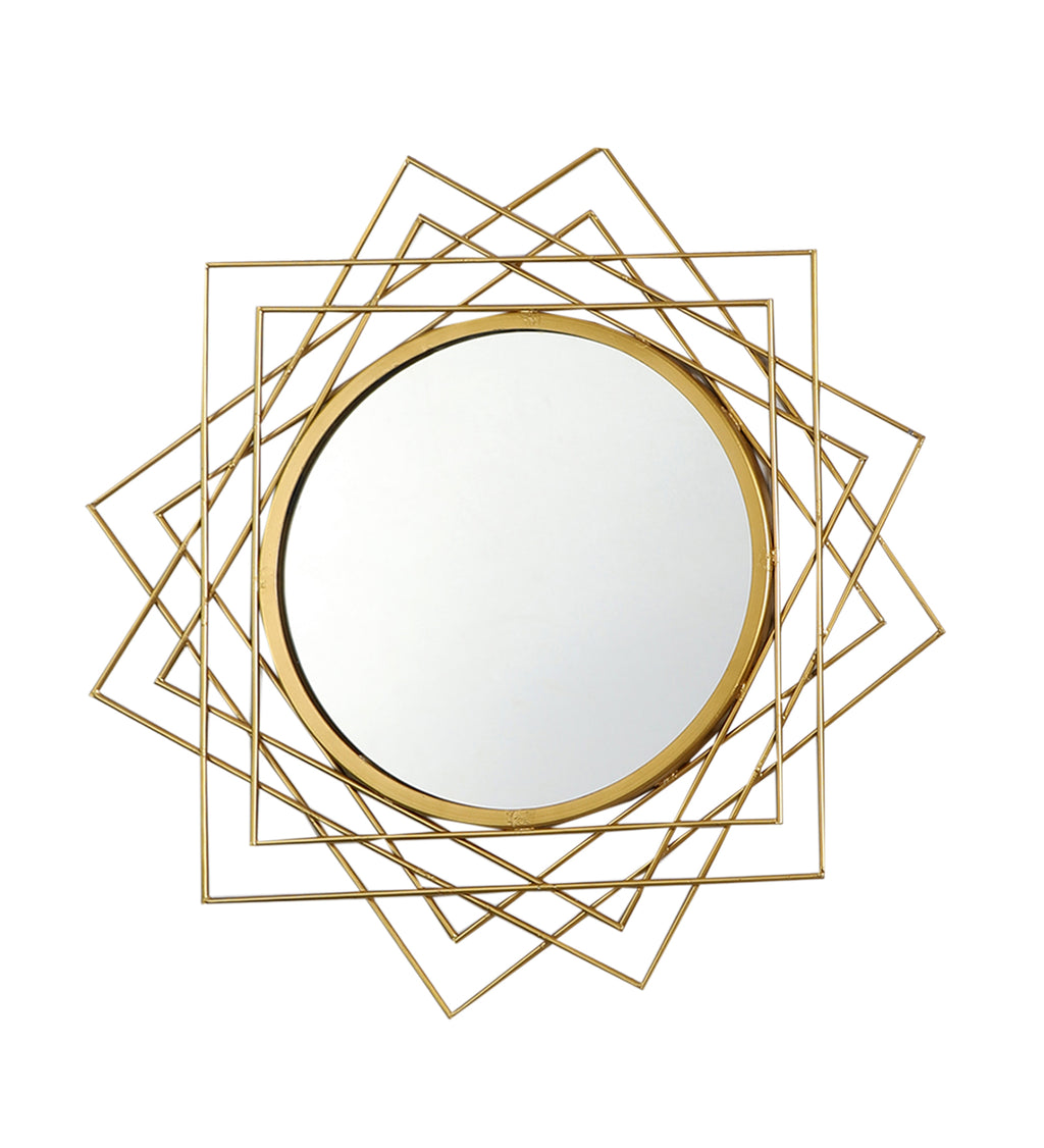Amaya Decors Cross Lines Wired Wall Miror (24x24 inch)