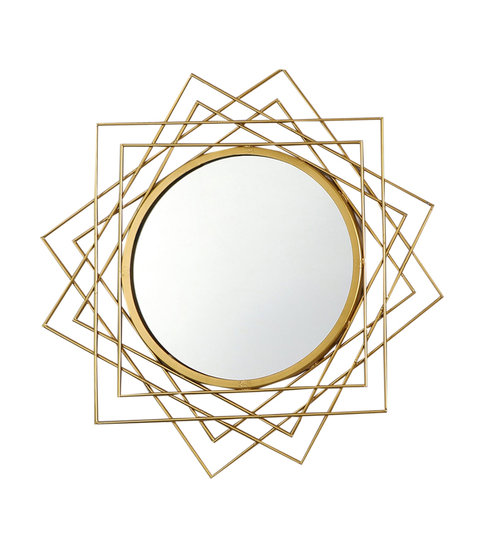 Amaya Decors Cross Lines Wired Wall Miror (24x24 inch)