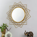 Amaya Decors Cross Lines Wired Wall Miror (24x24 inch)