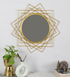 Amaya Decors Cross Lines Wired Wall Miror (24x24 inch)