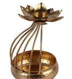 Amaya Decors Gold Urli Bowl with Flower Set of 2 | Gold | Iron with Powder Coating