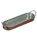 Amaya Decors Brown & Silver Metal Table Planters with Tray Set of 4