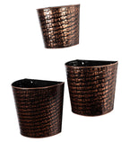 Amaya Decors Copper & Black Hammred Wall Planter Set of 3
