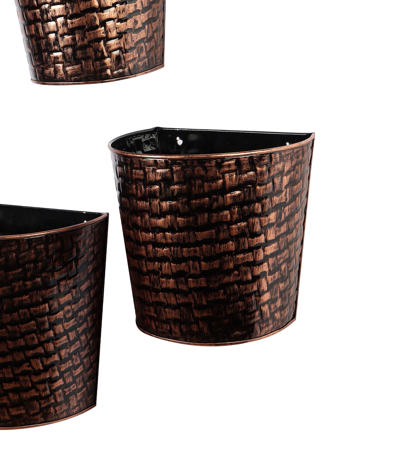 Amaya Decors Copper & Black Hammred Wall Planter Set of 3