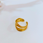 Golden Wave Adjustable Ring