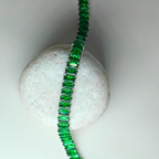 Emerald Silver Tone Tennis Bracelet