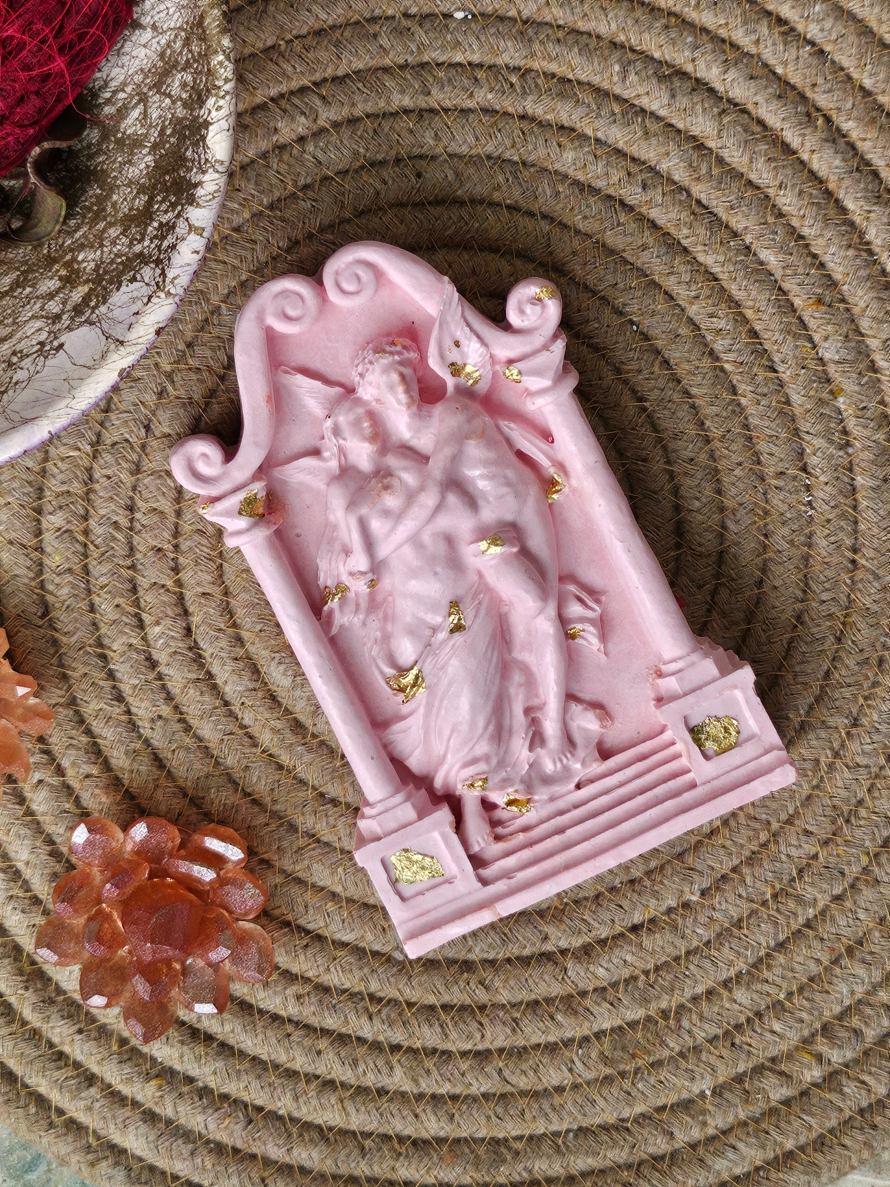 Handmade Greek Lover Mini Portrait Showpiece - Light Pink