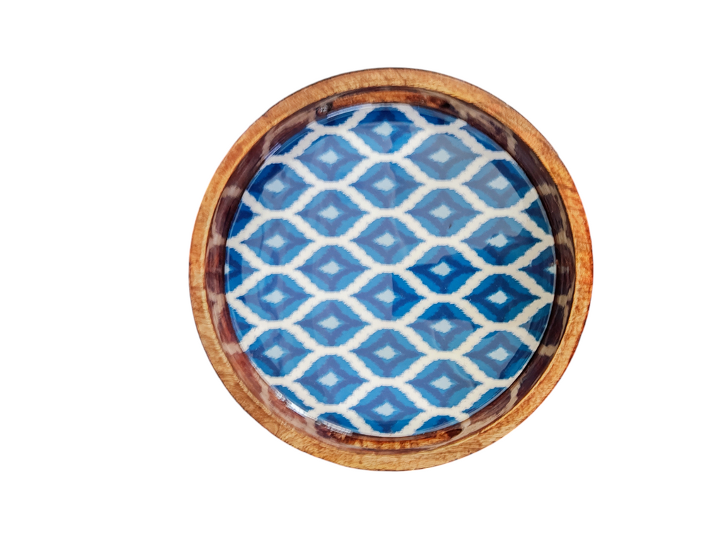 Round Tray - Blue and White Collection - 10''