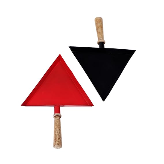 Amaya Decors Khurpi Platter Set | Black & Red | Iron with Powder Coating
