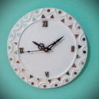 Kutch Lippan Mud & Mirror Work Wall Clock Round Small