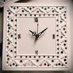 Kutch Lippan Mud & Mirror Work Wall Clock Square Unframed