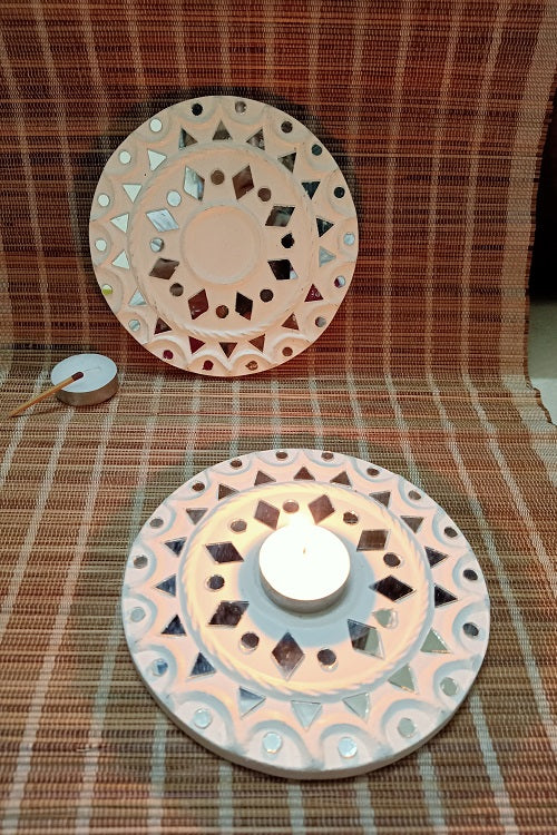 Kutch Lippan Mud Work Tealight Holder
