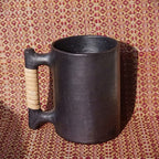 Longpi Black Pottery Beer Mug Large - Round