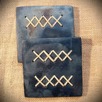 Longpi Black Pottery Coaster Square Set of 2