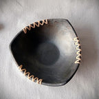 Longpi Black Pottery Trikon Serving Bowl