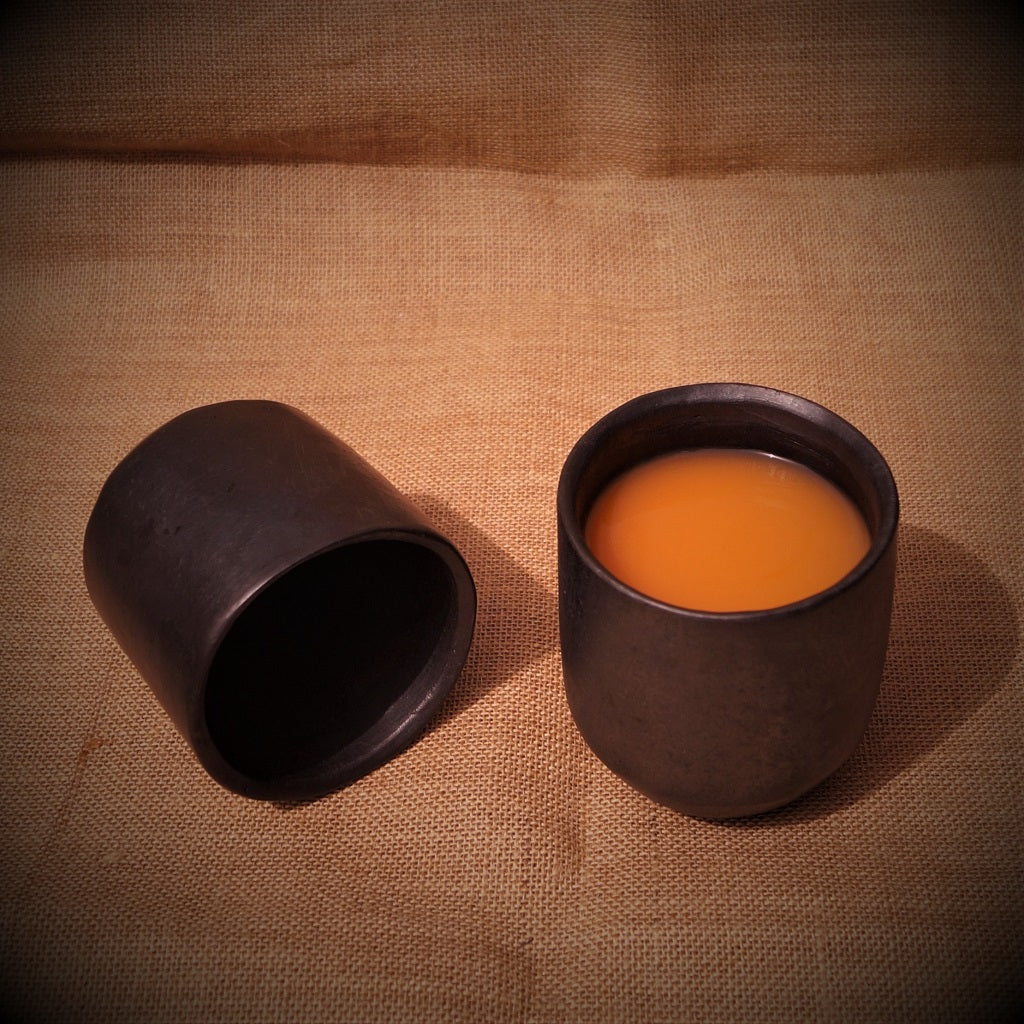Longpi Black Pottery Tumbler Large Set of 2