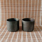 Longpi Black Pottery Tumblers Small Set of 2