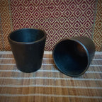 Longpi Black Pottery Tumblers Trapezium Small Set of 2