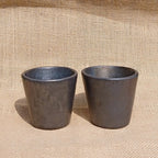 Longpi Black Pottery Tumblers Trapezium Small Set of 2