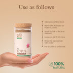 I'm Maatee Organic Lotus Powder 
Skin Transformation by Tightening Skin Texture, Scalp Revival by Reducing Excess Oil 
with Quercetin and Kaempferol