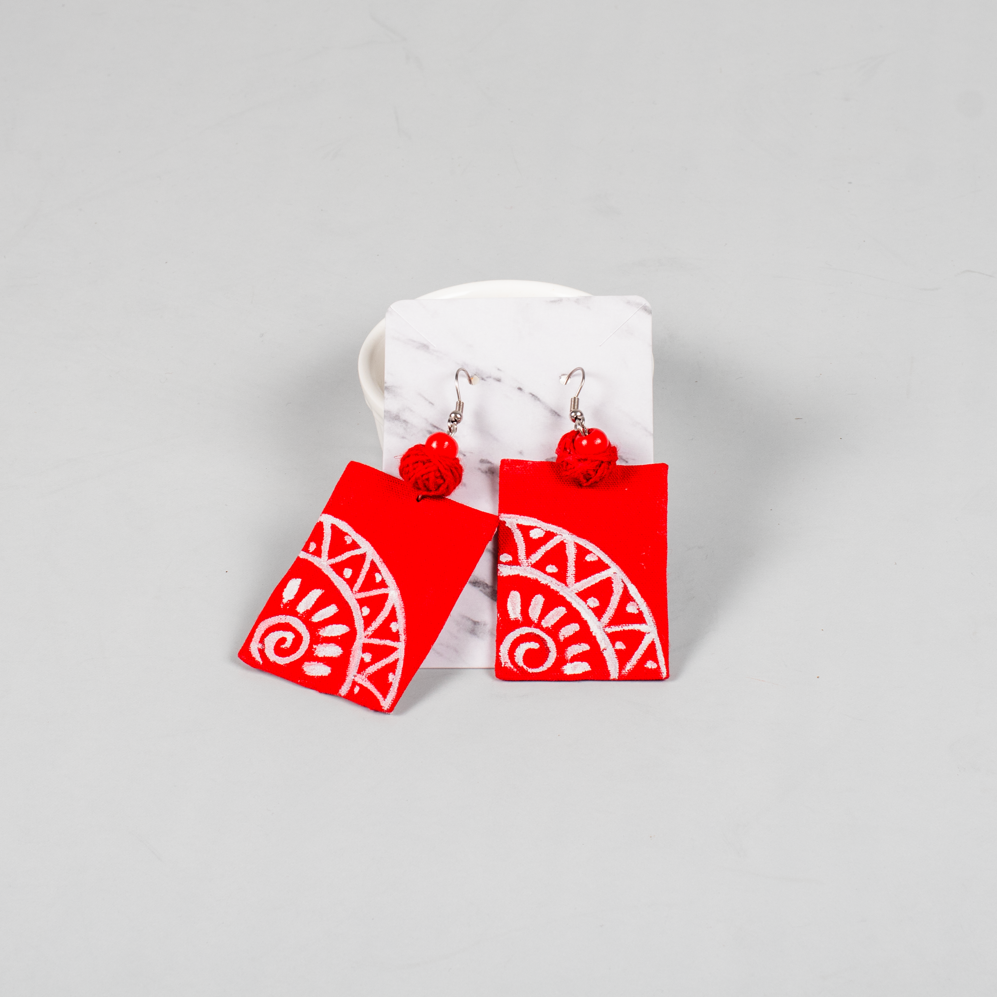 Cranberry Handpainted Earrings