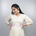 Blush Embroidered Belt