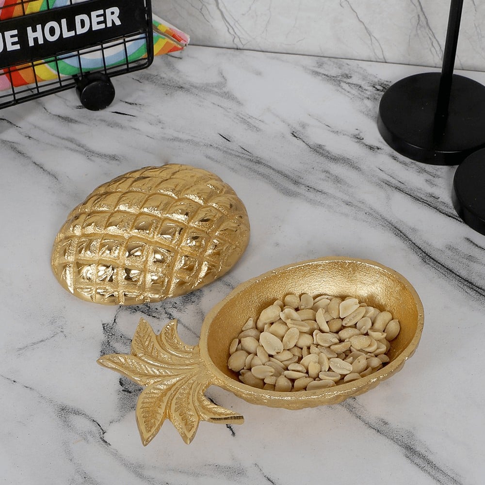 Amaya Decors Pineapple Shape Aluminium Platter