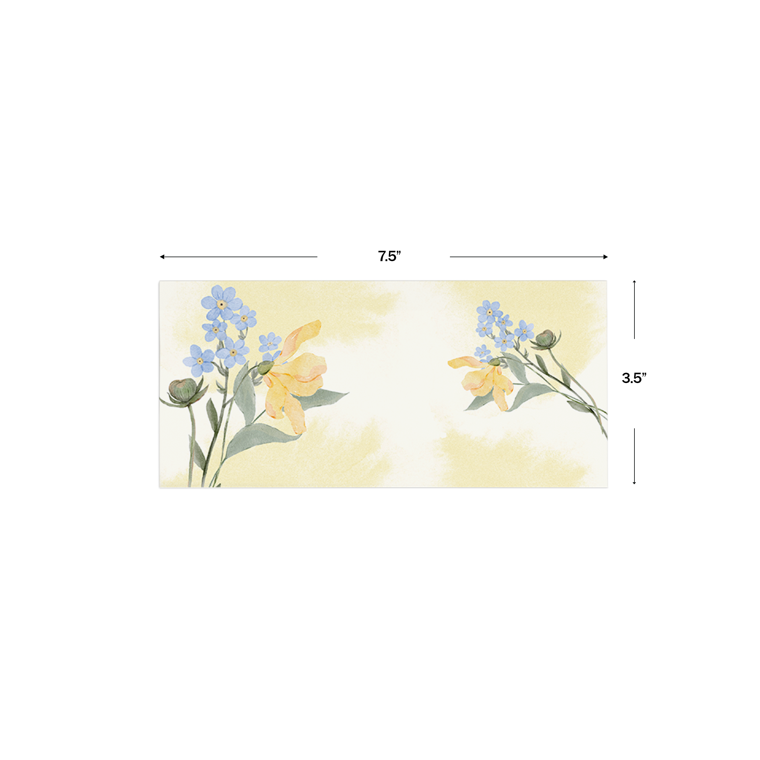 Yellow Watercolour With Blue Flowers Money Envelopes (Set of 16)