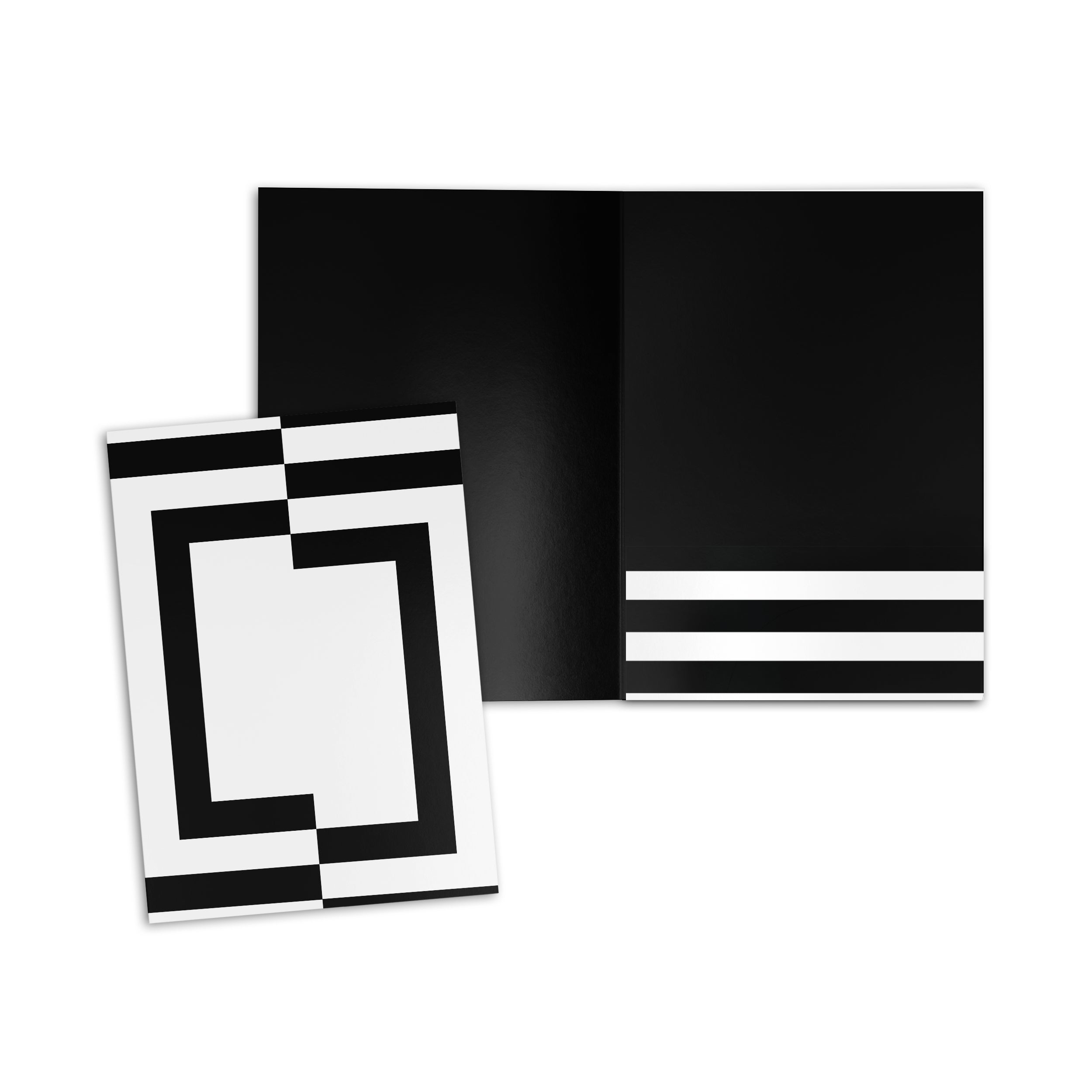Black & White Lined Paper Folder