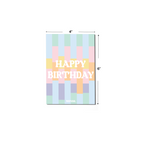 Happy Birthday Pastel Striped Greeting Card