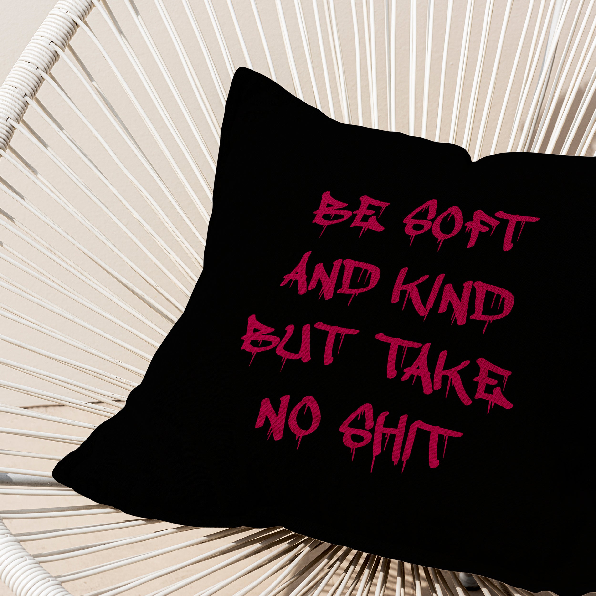 Be Soft And Kind But Take No Shit Cushion Cover