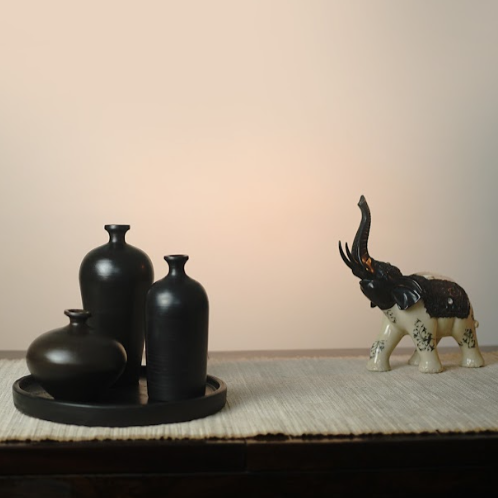 Burnished Auroral Vase Set