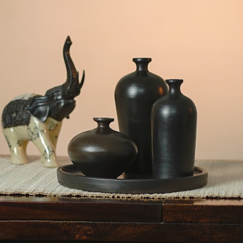 Burnished Auroral Vase Set