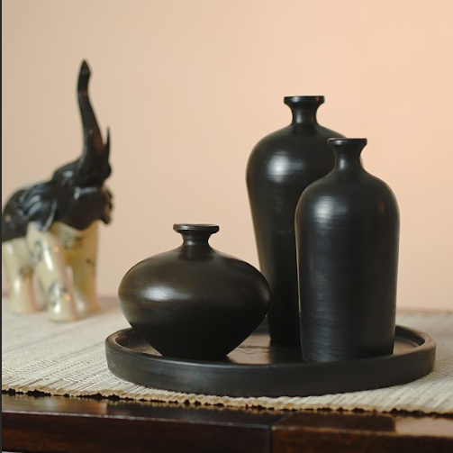 Burnished Auroral Vase Set