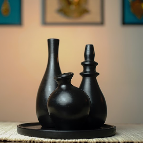 Inky Boho Vase Set