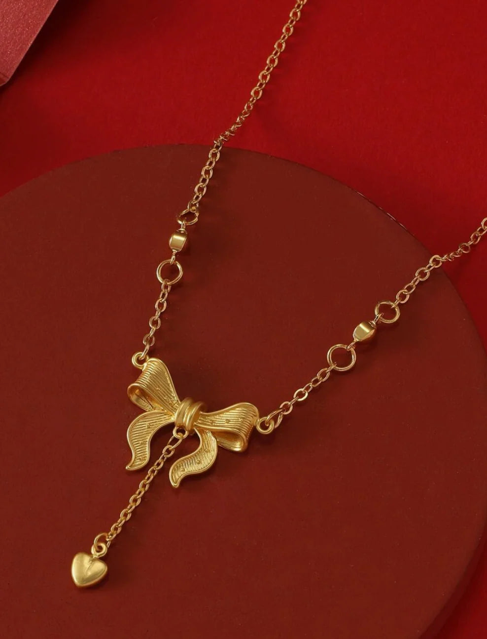 Bow & Heart Necklace