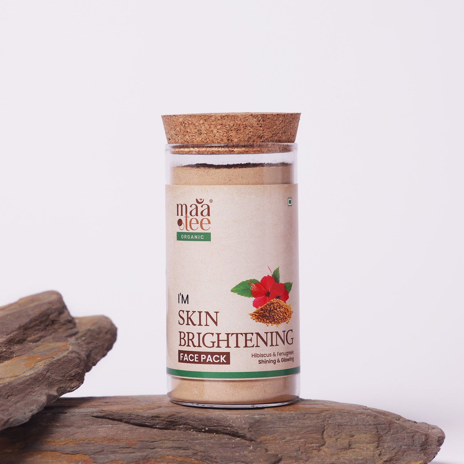 I'm Maatee Organic Skin Brightening Powder Face Pack
Shining & Glowing Radiance Boost with Hibiscus + Fenugreek