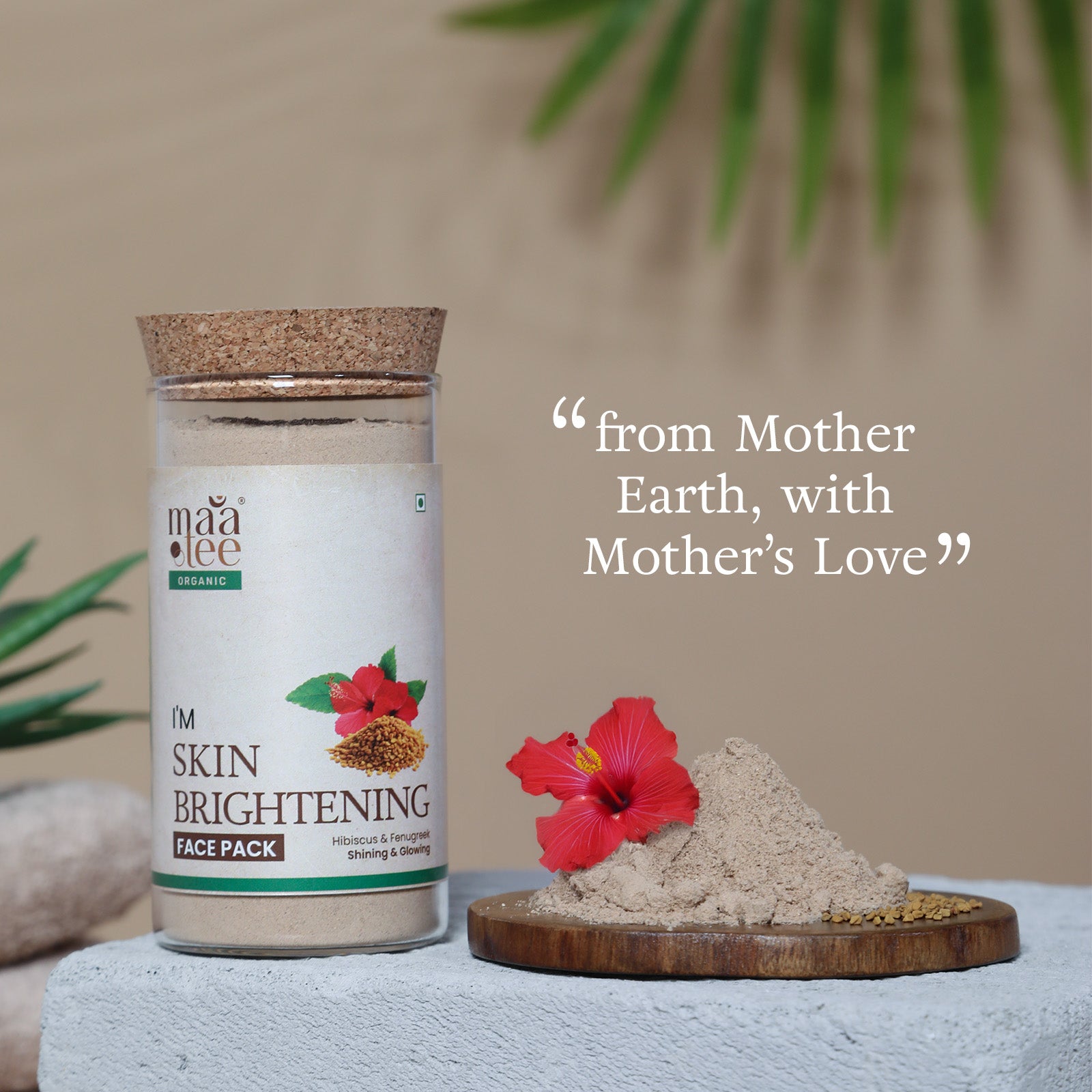 I'm Maatee Organic Skin Brightening Powder Face Pack
Shining & Glowing Radiance Boost with Hibiscus + Fenugreek