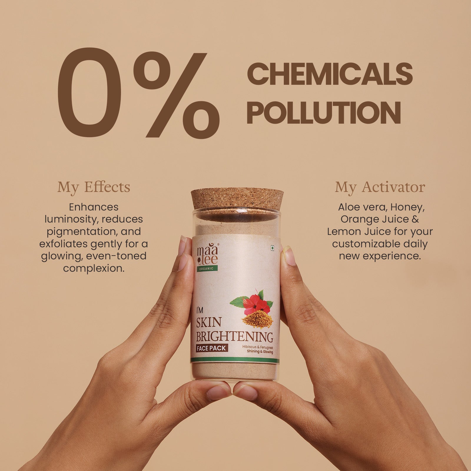 I'm Maatee Organic Skin Brightening Powder Face Pack
Shining & Glowing Radiance Boost with Hibiscus + Fenugreek