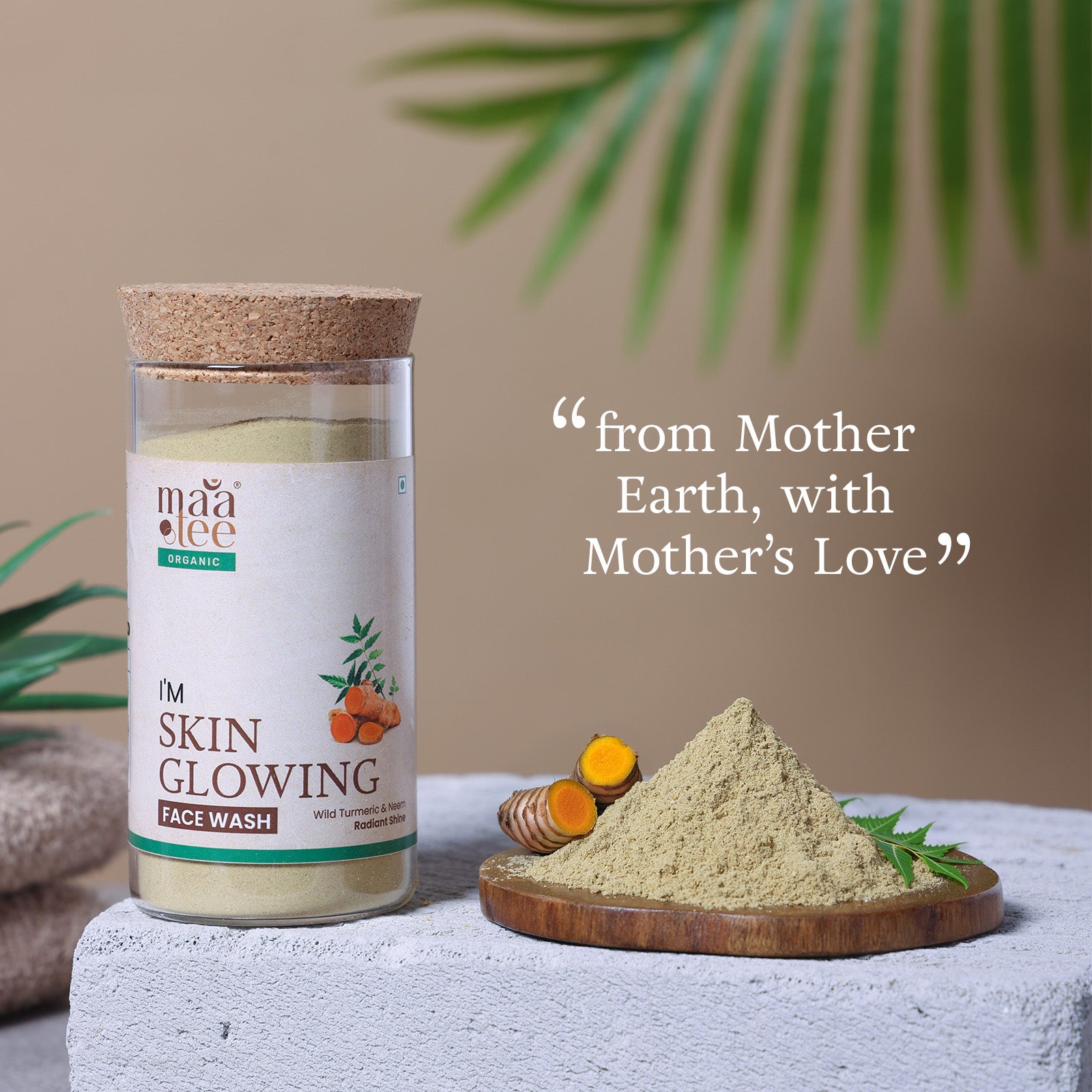 I'm Maatee Organic Skin Glowing Face Wash Powder 
Radiant Shine & Shield Pollution with Wild Turmeric + Neem