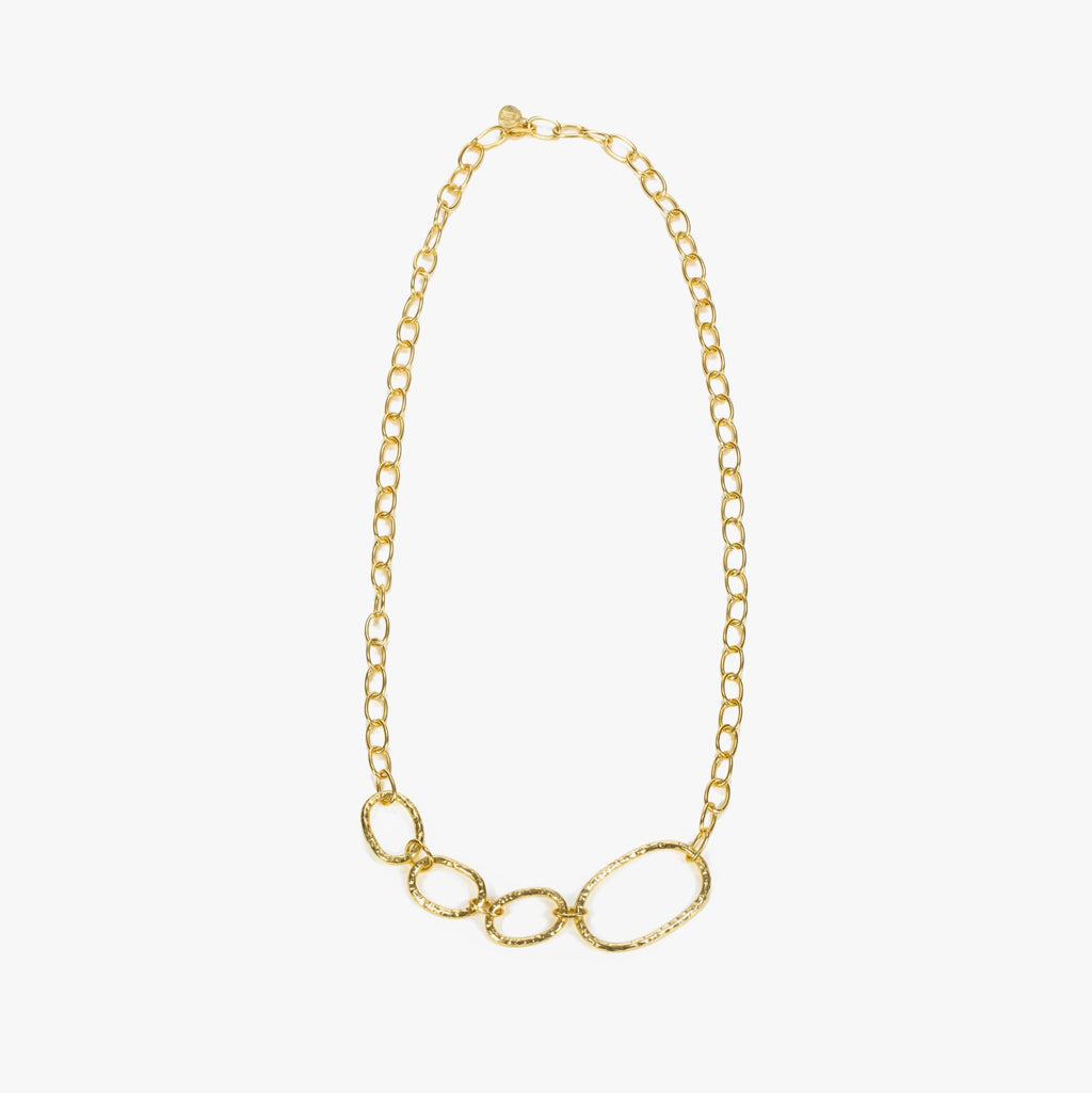 Trunk Long Necklace - Gold Tone