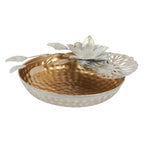 Amaya Decors Gold & White urli Bowl | Gold & White | Iron with Powder Coating