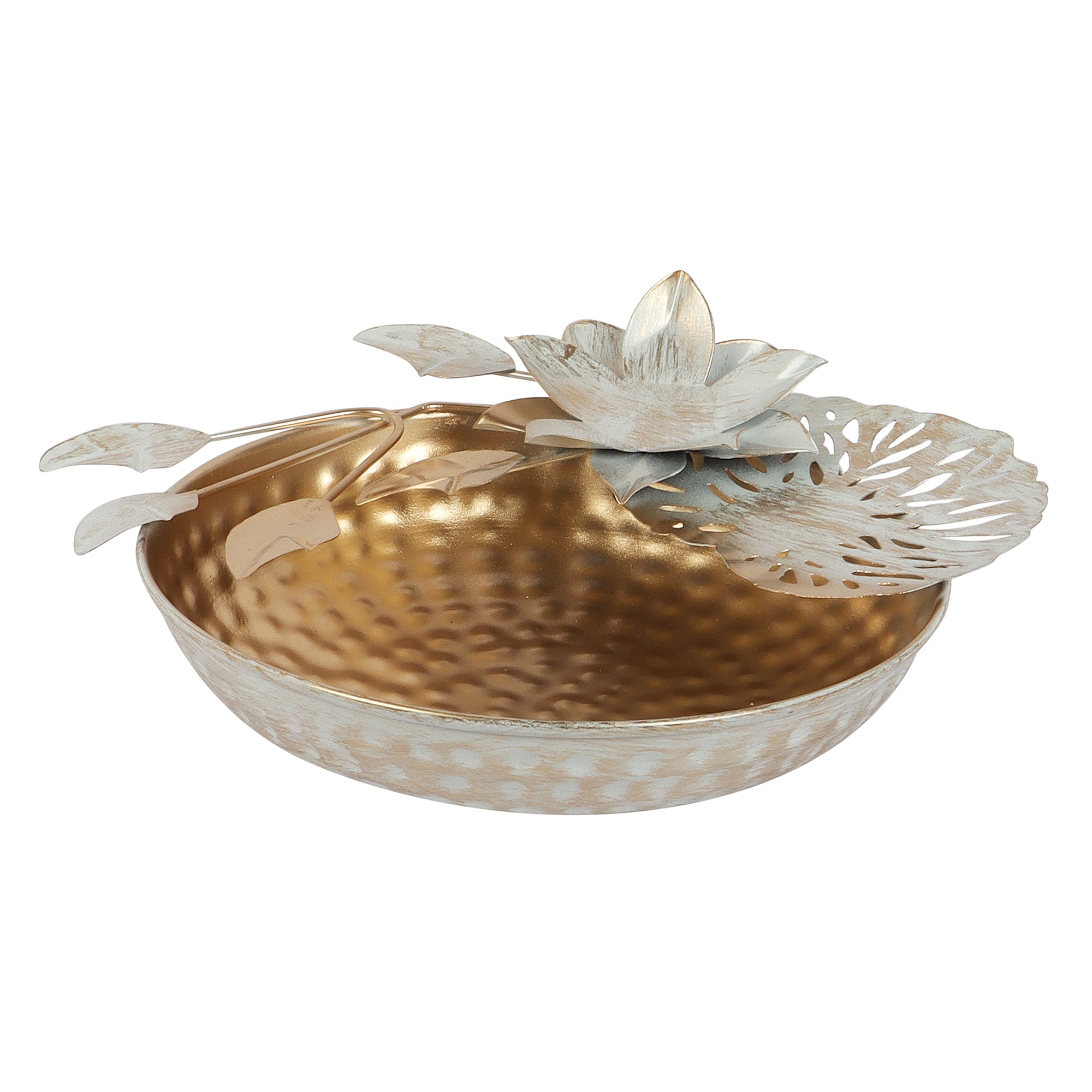 Amaya Decors Gold & White urli Bowl | Gold & White | Iron with Powder Coating