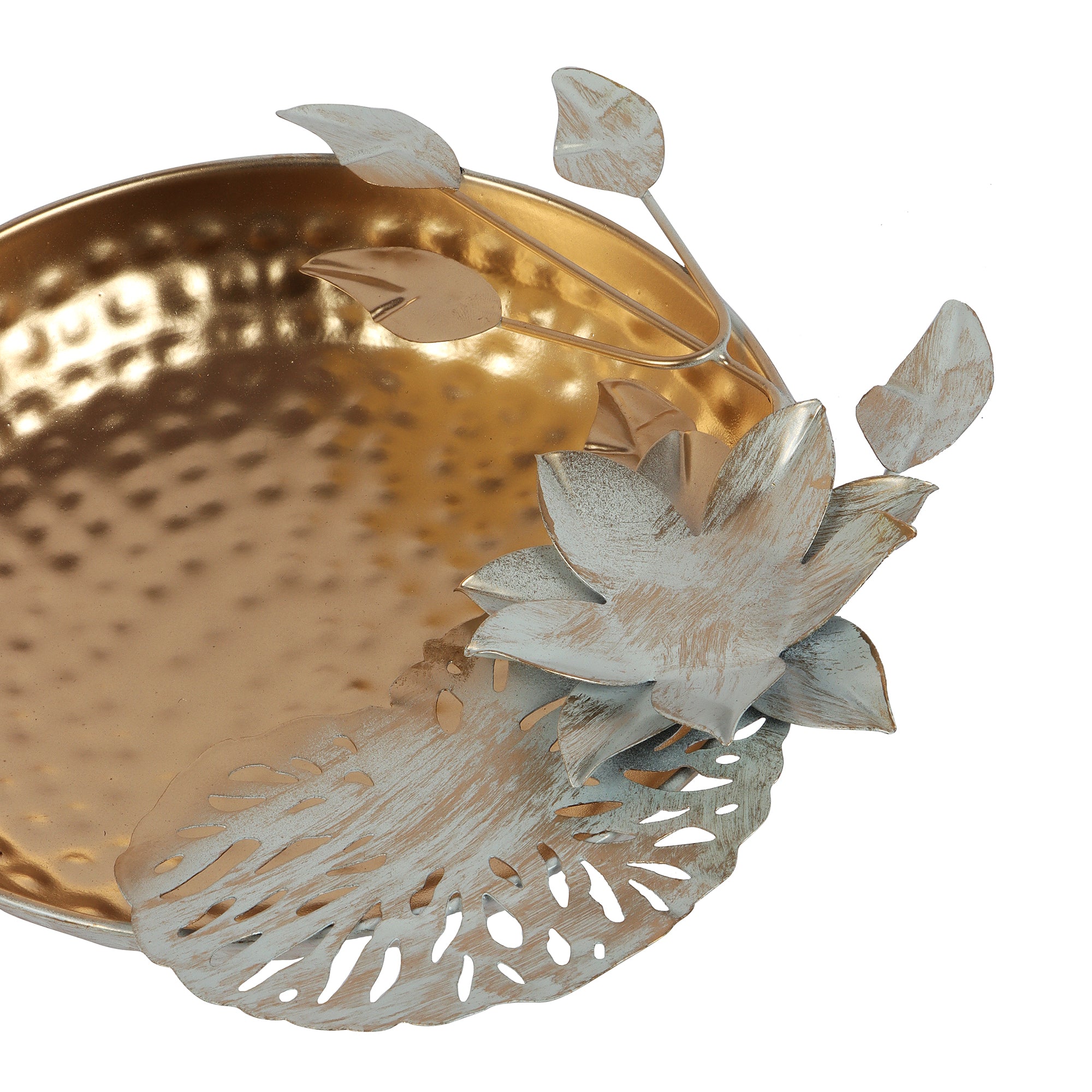 Amaya Decors Gold & White urli Bowl | Gold & White | Iron with Powder Coating