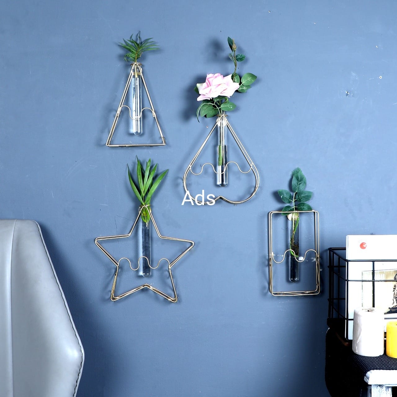 Amaya Decors Test Tube Wall Table Planter Set of 4