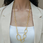 Trunk Long Necklace - Gold Tone